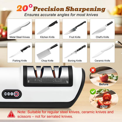 Electric Knife Sharpener Metal Knife Sharpener USB Rechargeable Household Knife Sharpener for Kitchen Kitchen Gadgets Home Essentials Kitchen Accessories Kitchenware Kitchen Items Sharpening Tool Gifts for Mums
