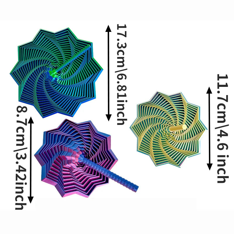 3D Printed Star Ornaments with Handle, Fingertip Rotating Polygon Ornament for Home Office Decoration