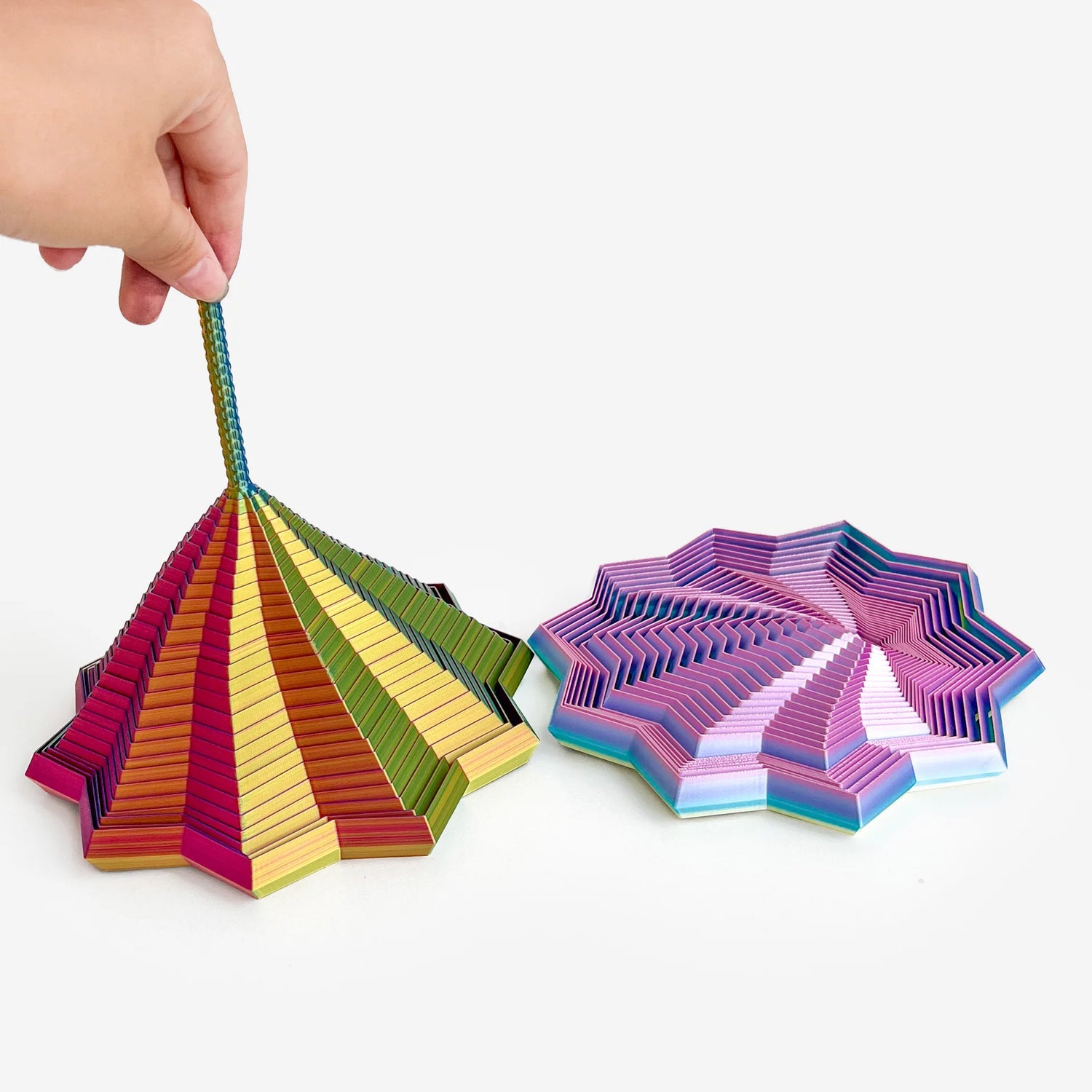 3D Printed Star Ornaments with Handle, Fingertip Rotating Polygon Ornament for Home Office Decoration