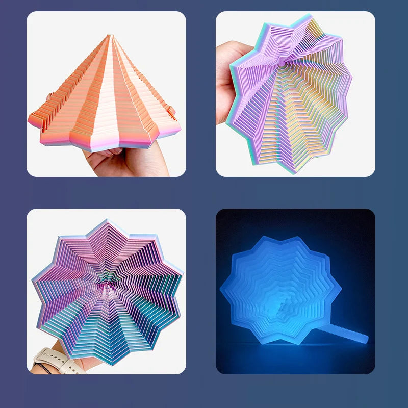 3D Printed Star Ornaments with Handle, Fingertip Rotating Polygon Ornament for Home Office Decoration