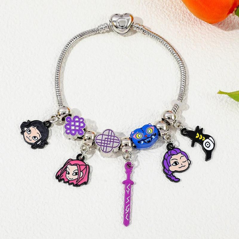 [Christmas Gift] DIY Kpop Demon Hunters-Inspired Charm Bracelet – Cute Anime Jewelry Gift for Daughter | Fashion Accessory for Kids & Adults | Tiktokshop Black Friday