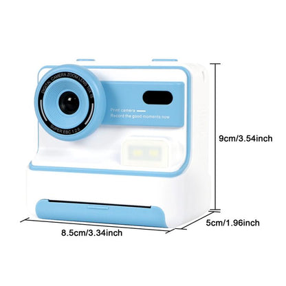 New Kids Camera Instant Print, 1080P HD Kids Selfie Digital Camera , Printing Paper, Color Pens, 2.4'' Screen Kids Digital Camera（Blue）